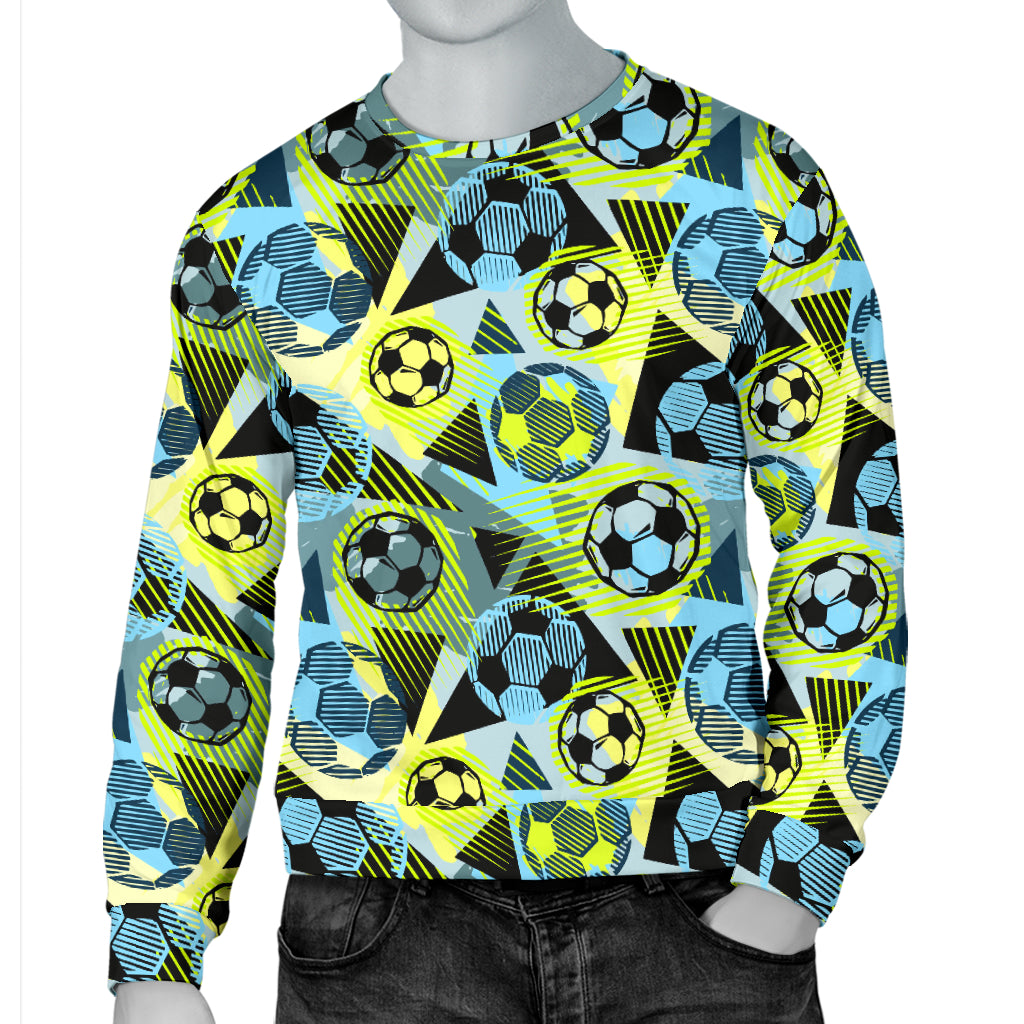 Soccer Ball Themed Print Design Men Long Sleeve Sweatshirt