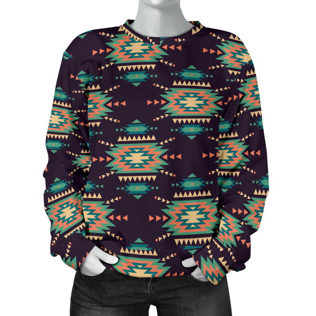 Navajo Geometric Style Print Pattern Women Long Sleeve Sweatshirt
