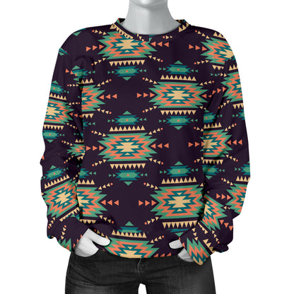 Navajo Geometric Style Print Pattern Women Long Sleeve Sweatshirt