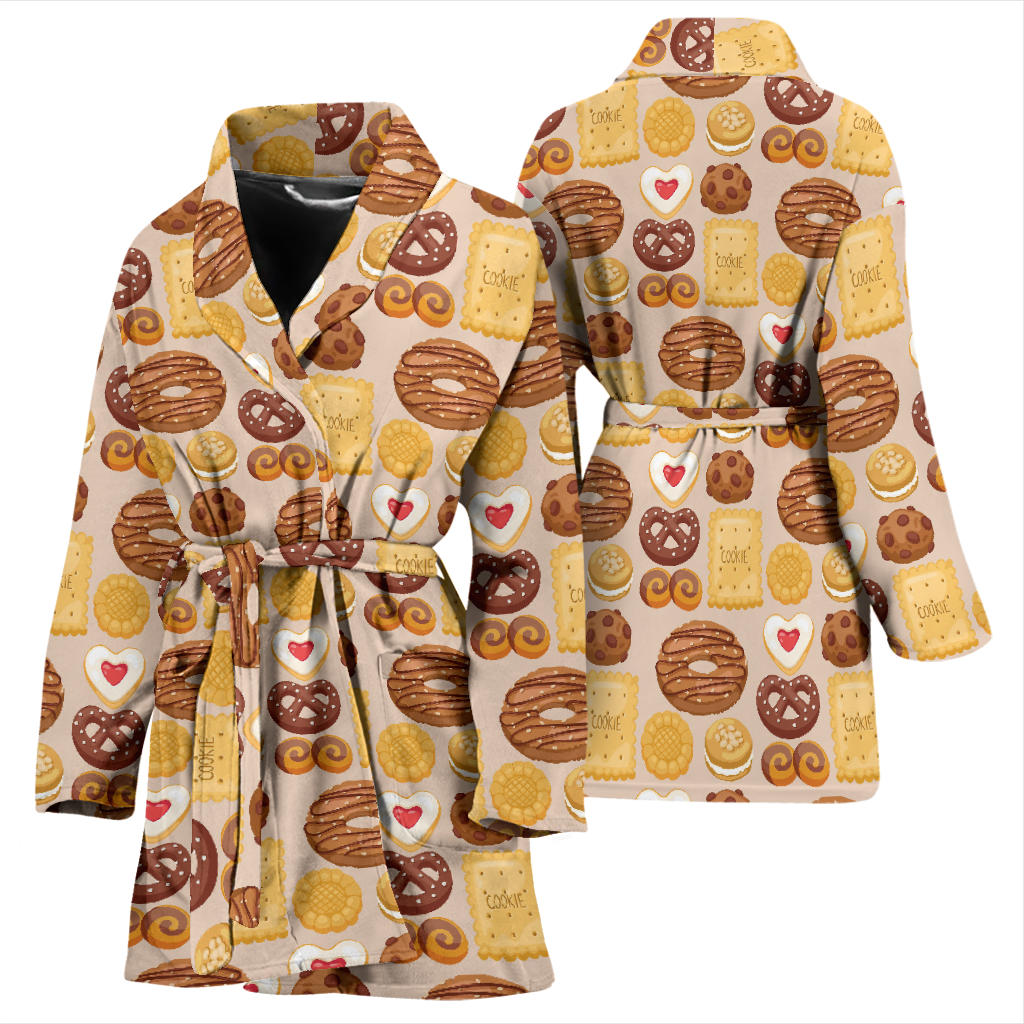 Cookie Pattern Print Design 02 Women Bathrobe