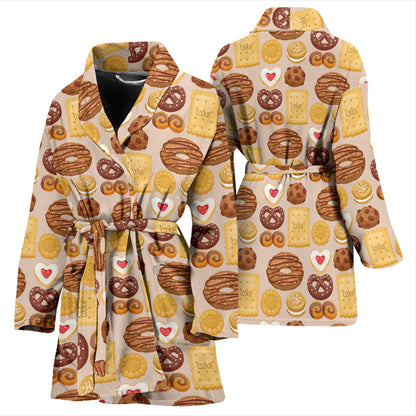 Cookie Pattern Print Design 02 Women Bathrobe