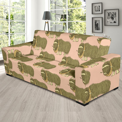 Yak Pattern Print Design 01 Sofa Slipcover