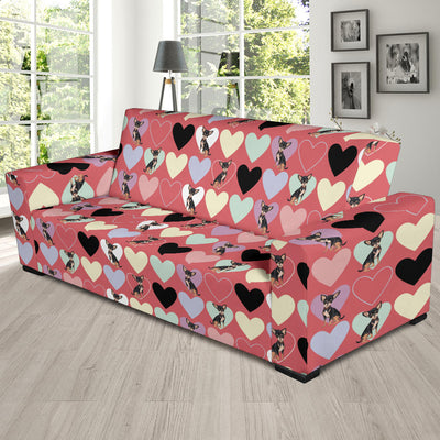 Chihuahua Pattern Print Design 01 Sofa Slipcover