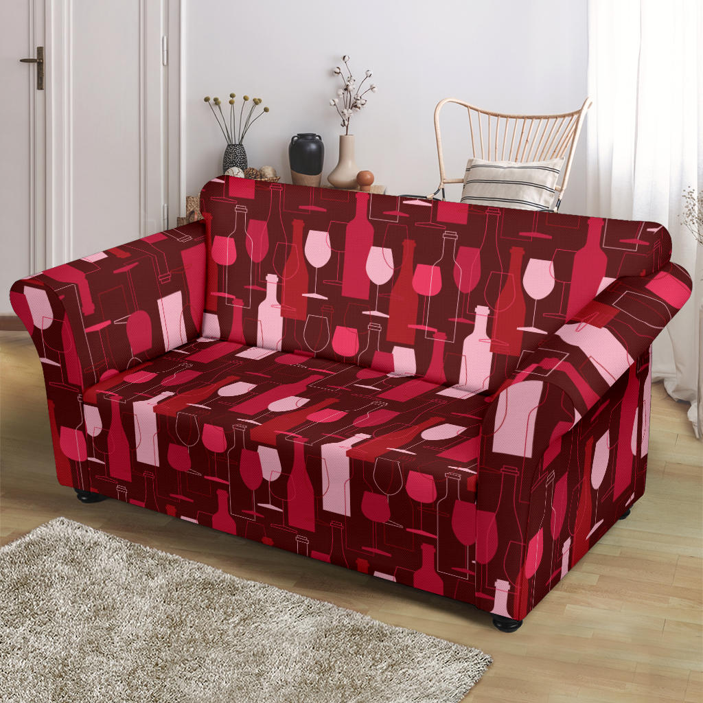 Wine Print Design LKS304 Loveseat Couch Slipcover