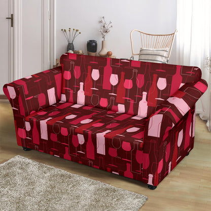Wine Print Design LKS304 Loveseat Couch Slipcover