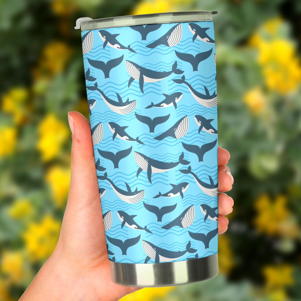 Whale Pattern Design Themed Print Tumbler