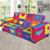 Pop Art Heart Pattern Print Design A01 Sofa Slipcover