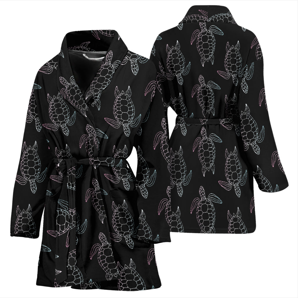Sea Turtle Print Design LKS3012 Women Bathrobe