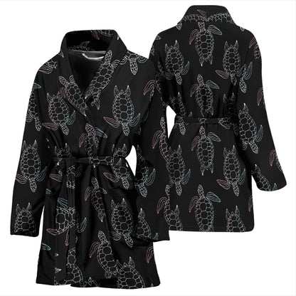 Sea Turtle Print Design LKS3012 Women Bathrobe