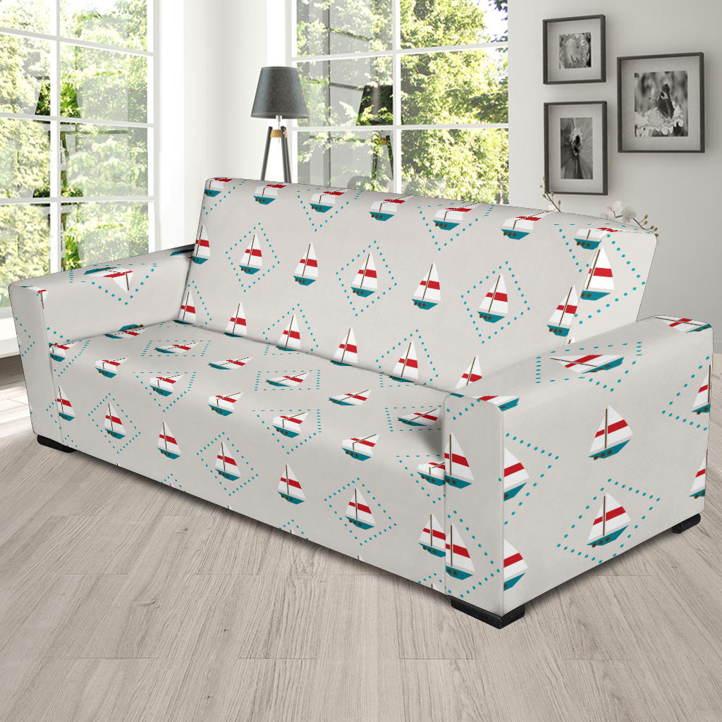 Sailboat Print Design LKS301 Sofa Slipcover