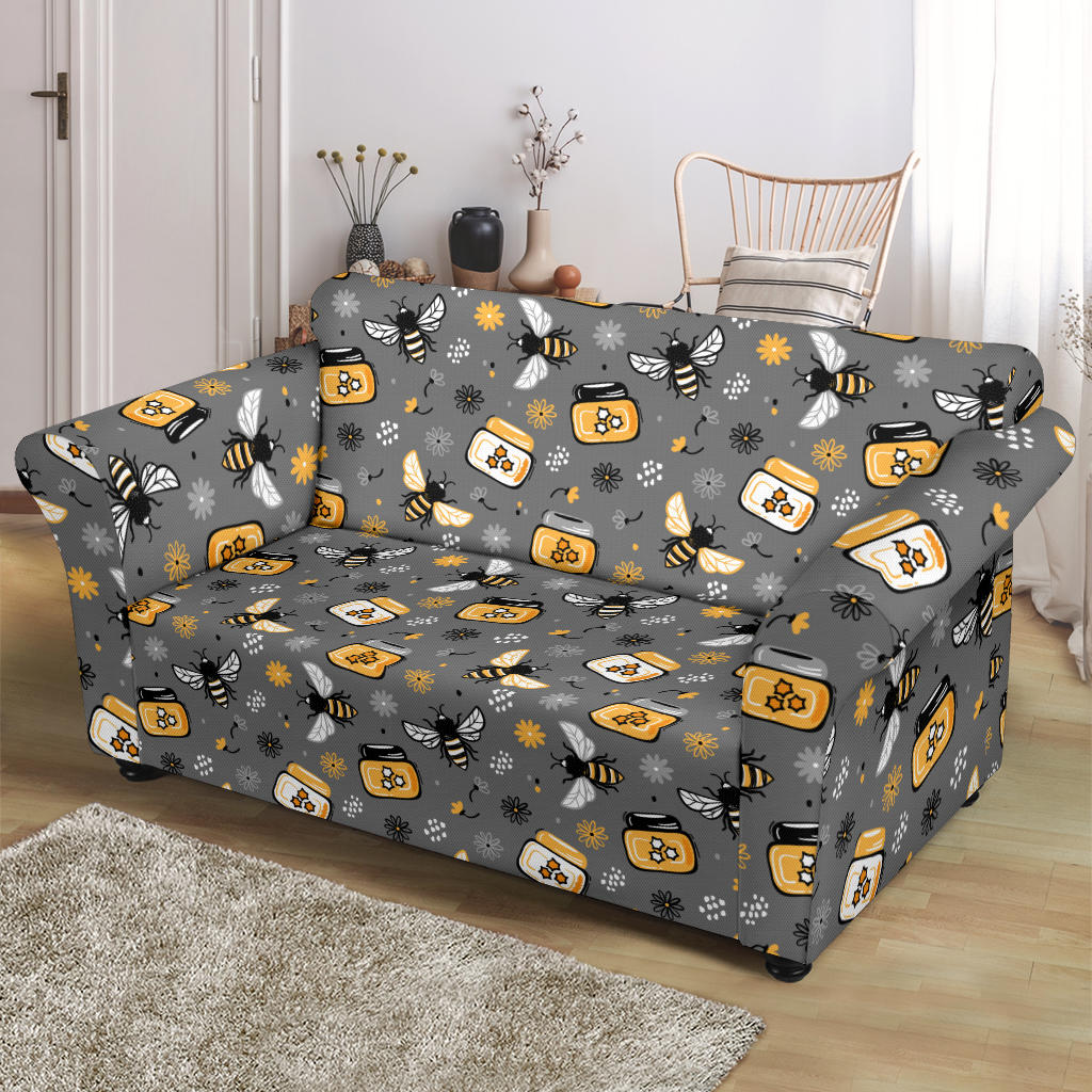Honey Bee Print Design LKS301 Loveseat Couch Slipcover