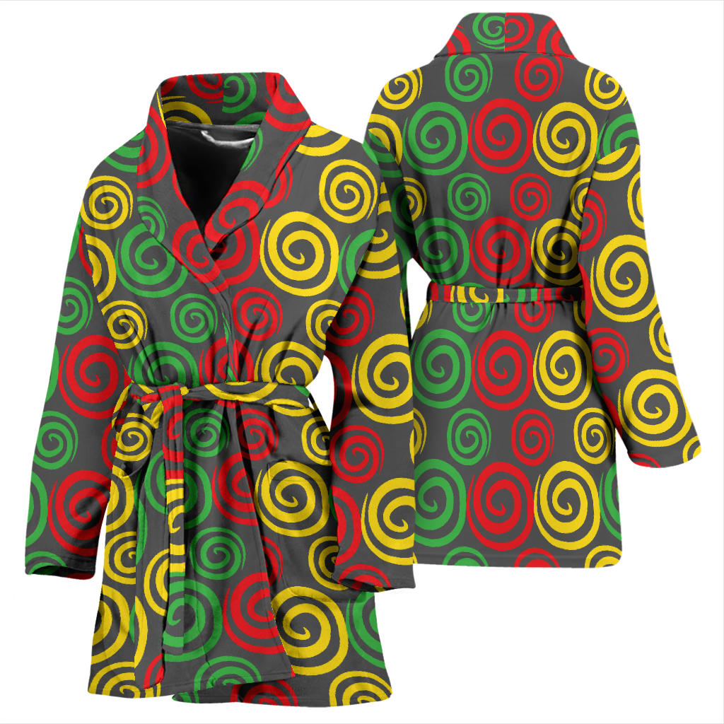 Rastafarian Pattern Print Design A05 Women Bathrobe