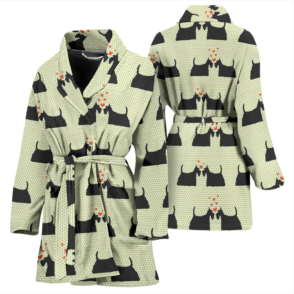 Scottish Terriers Print Design LKS304 Women Bathrobe