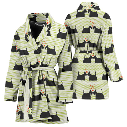 Scottish Terriers Print Design LKS304 Women Bathrobe