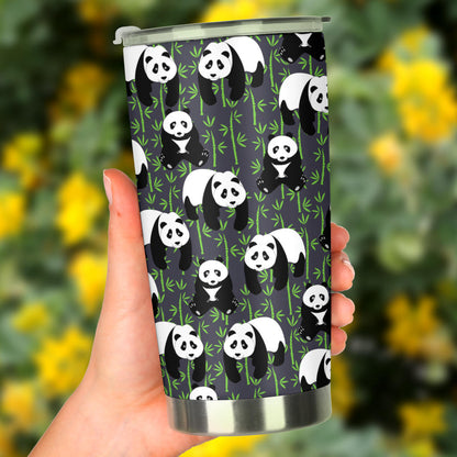 Panda Bear Bamboo Themed Print Tumbler
