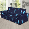 SeaHorse Blue neon Pattern Print Design 03 Sofa Slipcover