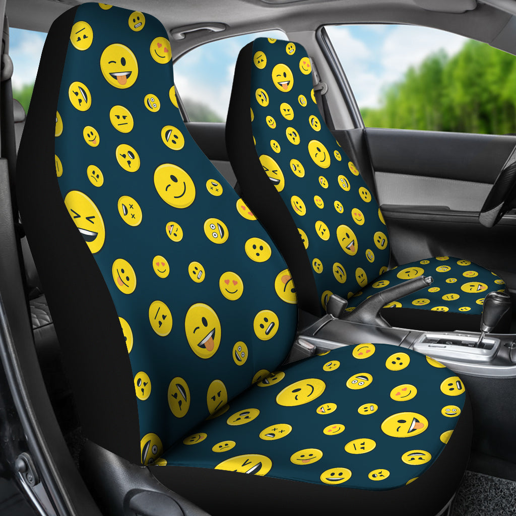 Smiley Face Emoji Print Design LKS301 Car Seat Covers
