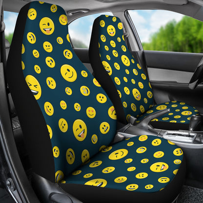 Smiley Face Emoji Print Design LKS301 Car Seat Covers
