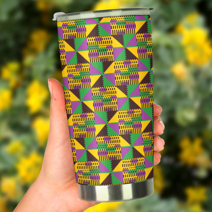 Kente Triangle Design African Print Tumbler