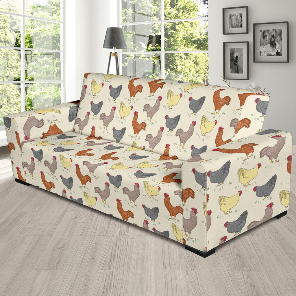 Chicken Pattern Print Design 05 Sofa Slipcover
