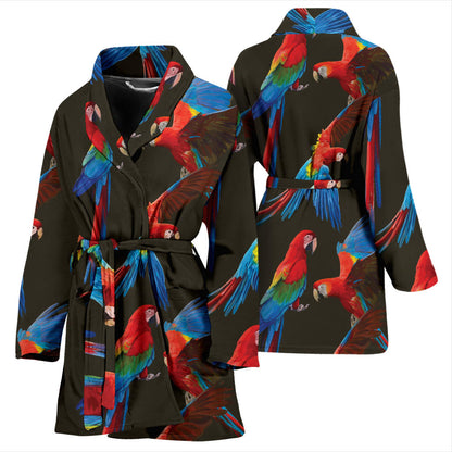 Macaw Pattern Print Design 04 Women Bathrobe