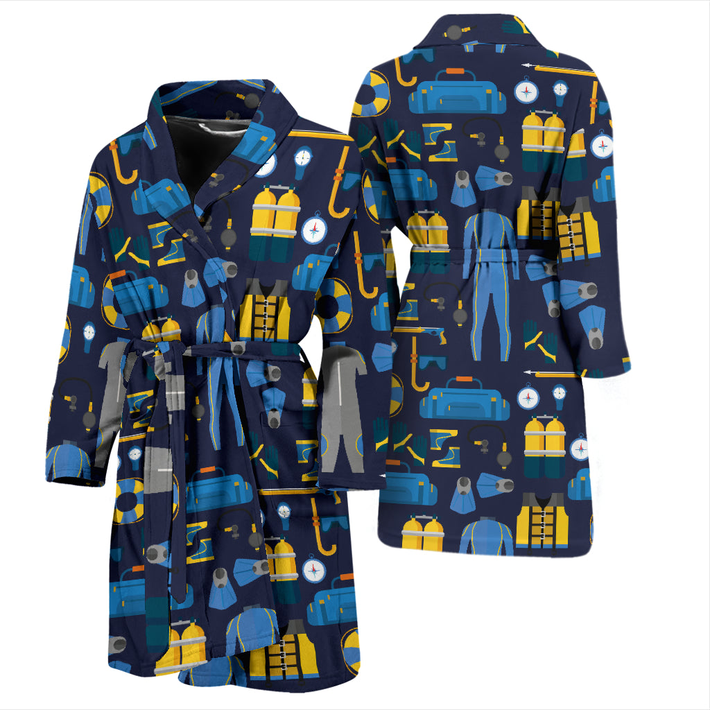 Scuba Equipment Print Design LKS305 Men Bathrobe