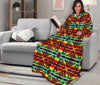 Kente Red Design African Print Adult Sleeve Blanket