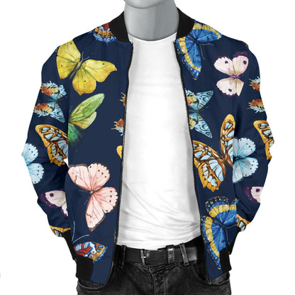 Butterfly Beautiful Print Pattern Men Bomber Jacket