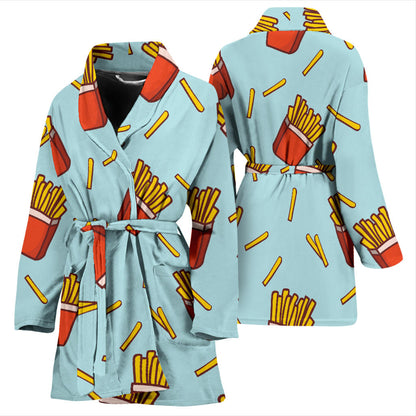 French Fried Pattern Print Design 02 Women Bathrobe