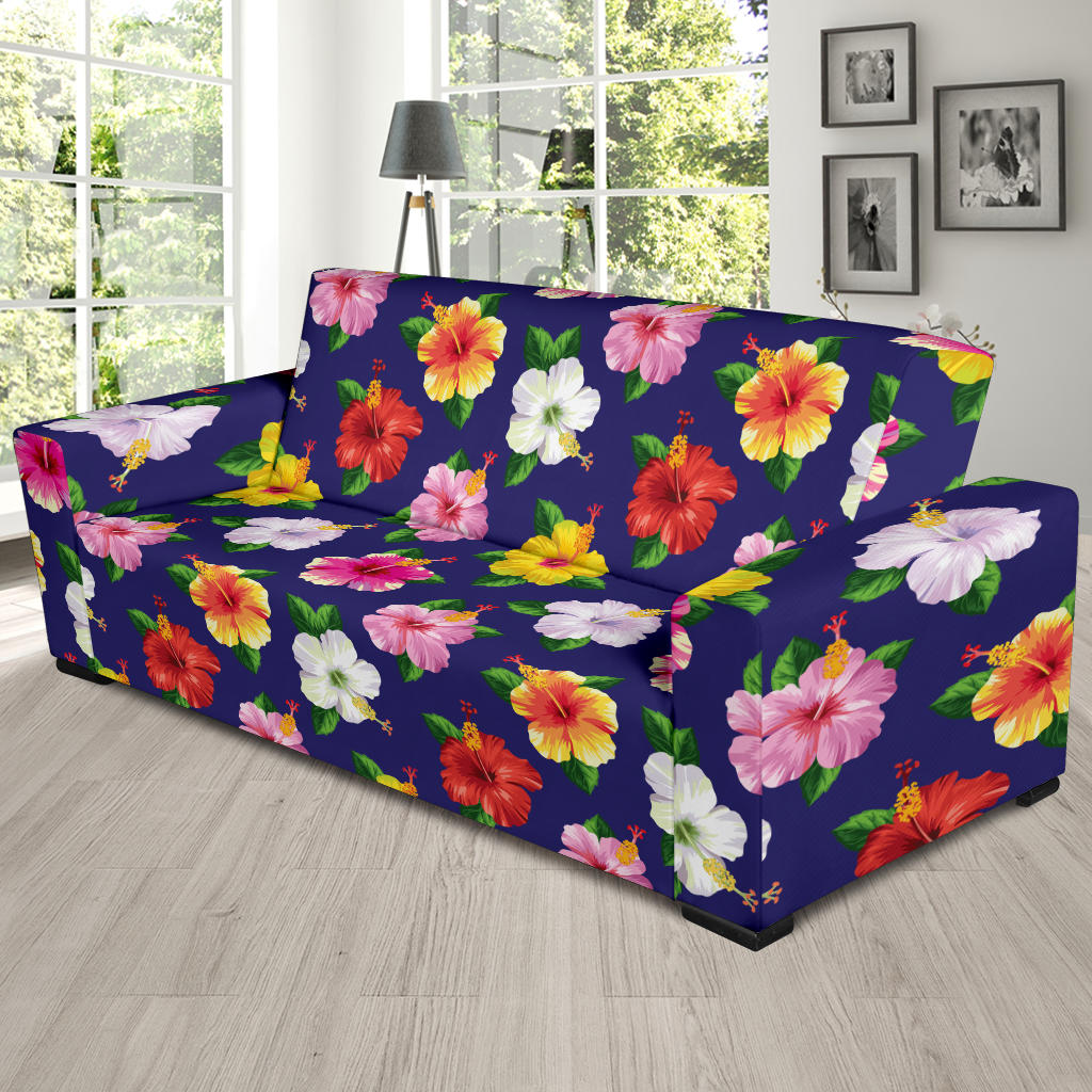 Hibiscus Colorful Print Design LKS301 Sofa Slipcover