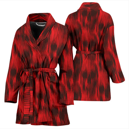 Skull Red Print Design LKS306 Women Bathrobe