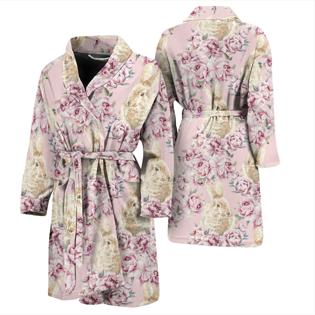 Rabbit Print Design LKS403 Men Bathrobe