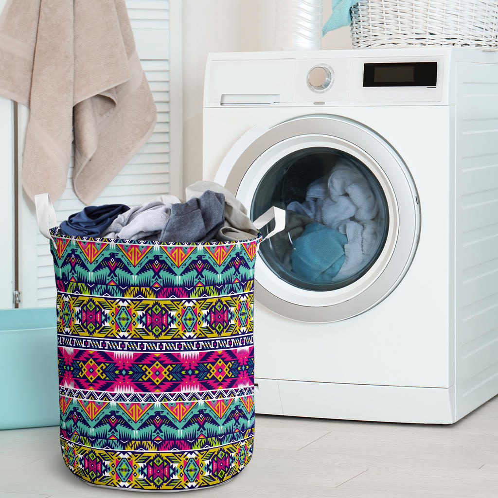 Indian Navajo Color Themed Design Print Laundry Basket