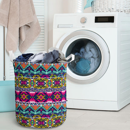 Indian Navajo Color Themed Design Print Laundry Basket
