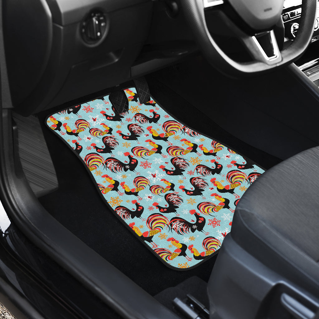 Rooster Themed Design Car Floor Mats Front Back