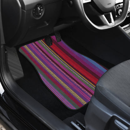 Serape Stripe Print Car Floor Mats Front Back