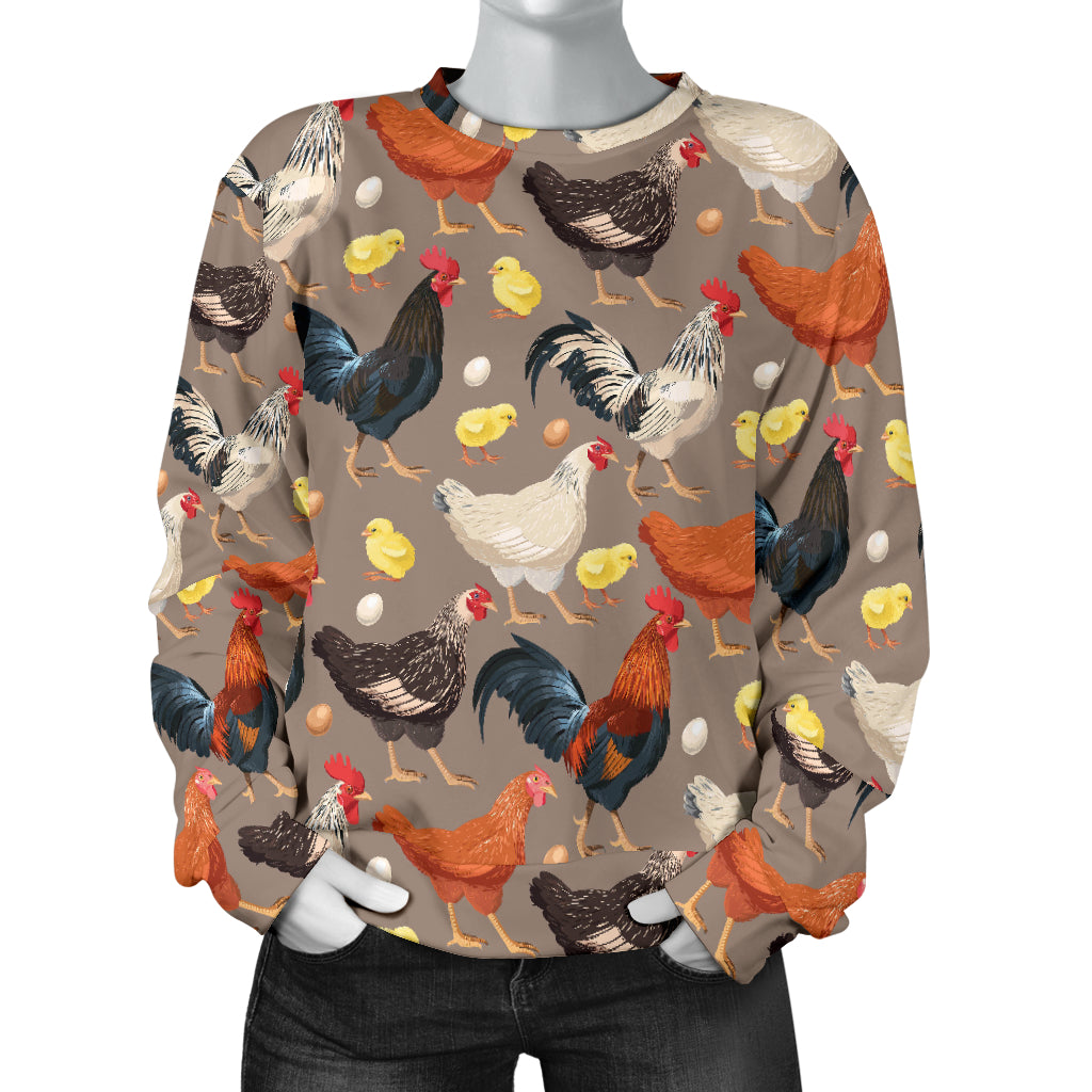 Chicken Evolution Pattern Women Long Sleeve Sweatshirt