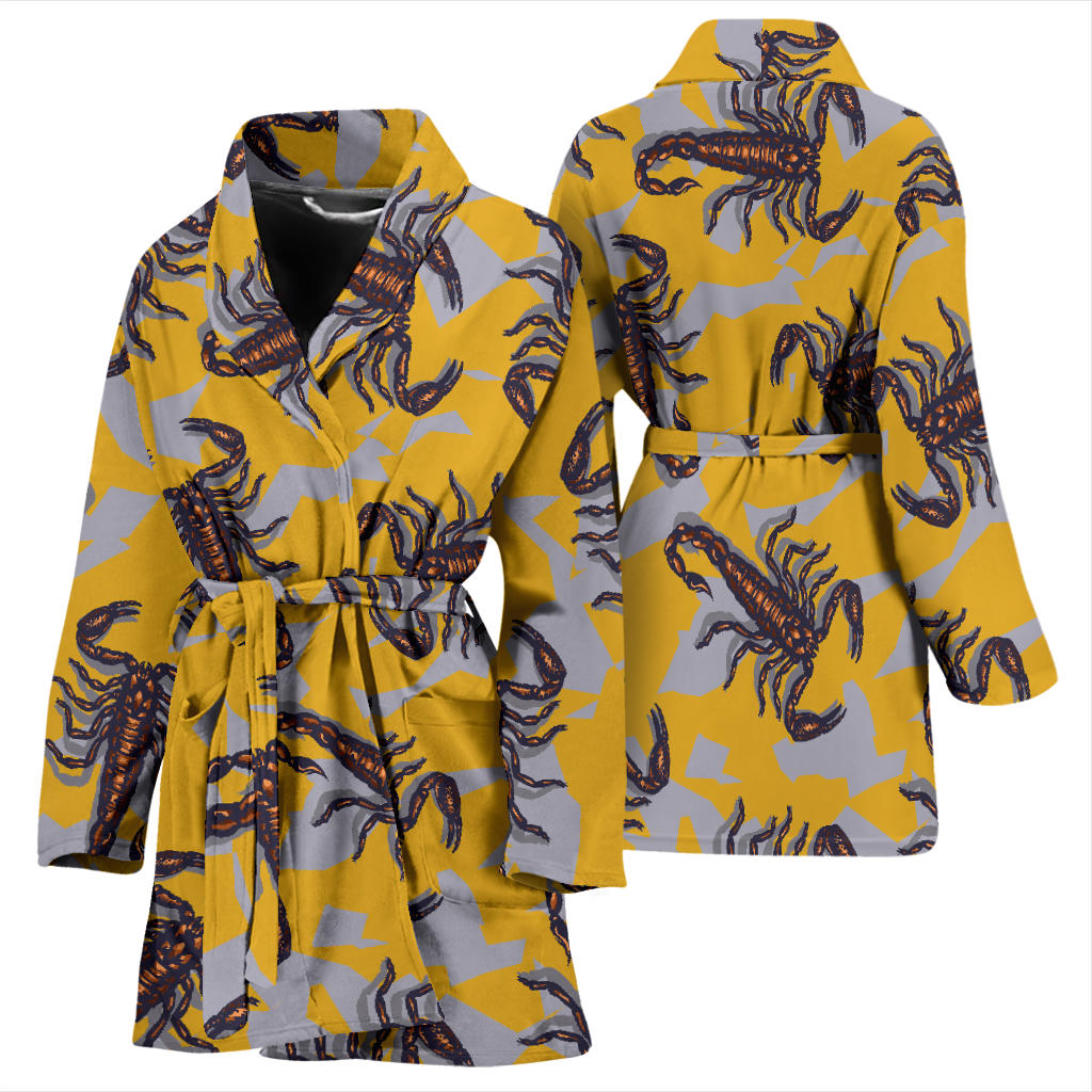 Scorpion Pattern Print Design 01 Women Bathrobe