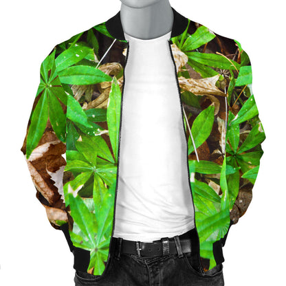 Camouflage Realistic Tree Fresh Print Men Bomber Jacket