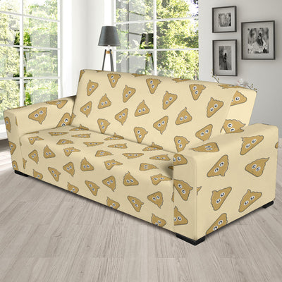 Poop Emoji Pattern Print Design A02 Sofa Slipcover