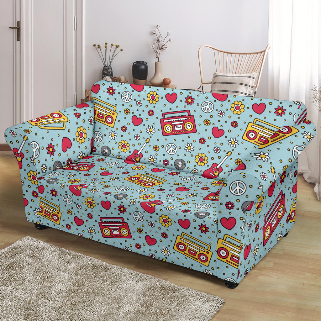 Hippie Print Design LKS307 Loveseat Couch Slipcover