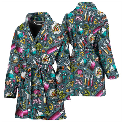 Science Print Design LKS304 Women Bathrobe