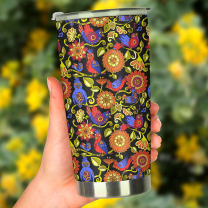 Steampunk Bird Design Themed Print Tumbler