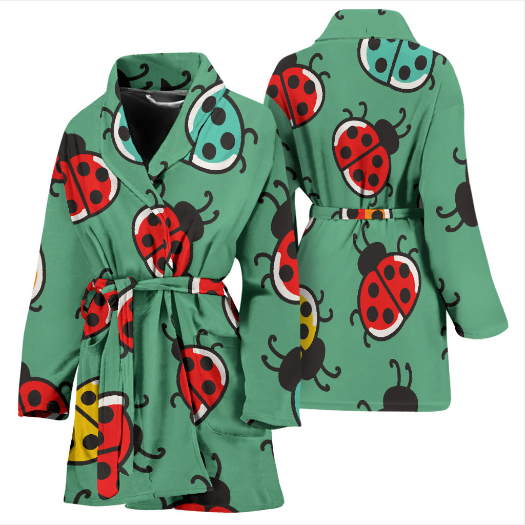 Ladybug Pattern Print Design 02 Women Bathrobe