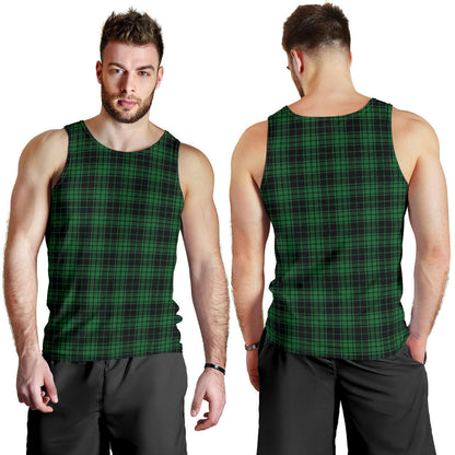 Green Tartan Plaid Pattern Men Tank Top