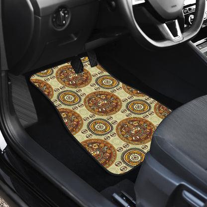 Calendar Aztec Themed Print Pattern Car Floor Mats Front Back