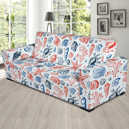 Seashell Print Design LKS307 Sofa Slipcover