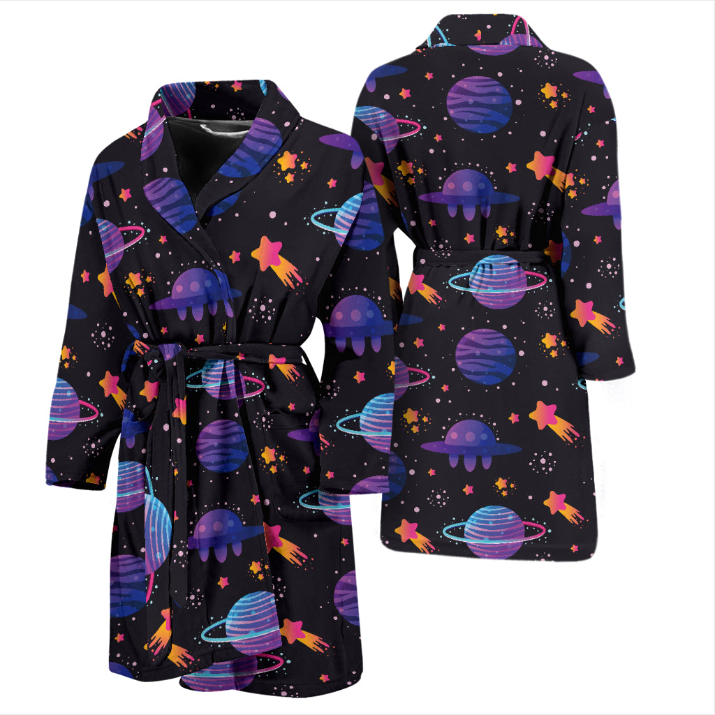 UFO Star Galaxy Print Design LKS308 Men Bathrobe