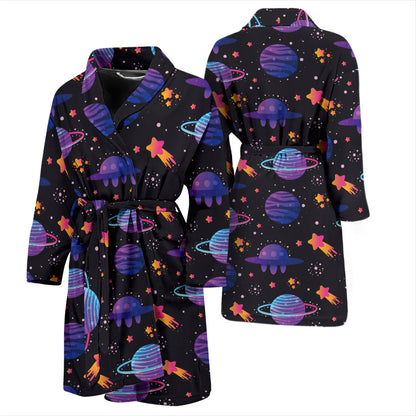 UFO Star Galaxy Print Design LKS308 Men Bathrobe