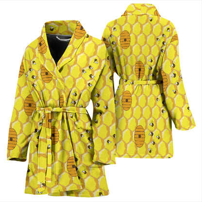 Honey Bee Print Design LKS303 Women Bathrobe